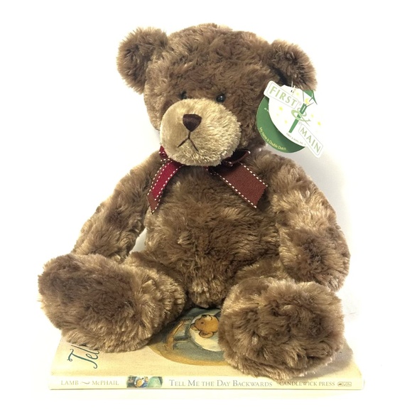 TELL ME THE DAY BACKWARDS - Albert Lamb / 2011 Hardcover Book & Plush Bear Toy - Picture 3 of 10